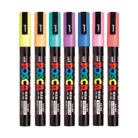 POSCA - PC-3M Markers - Set of 7 - Pastels