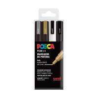 POSCA - PC-3M Markers - Case of 4 - Gold Silver White Black