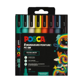 POSCA - PC-3M Markers - Set of 8 - Retro Edition