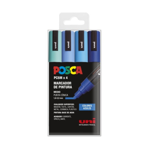 POSCA - PC-5M Markers - Case of 4 - Blues