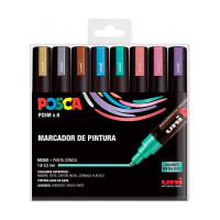 POSCA - Marqueurs PC-5M - Étui de 8 - Métallisés