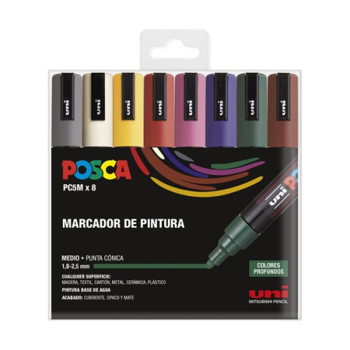 POSCA - PC-5M Markers - Case of 8 - Dark Colours
