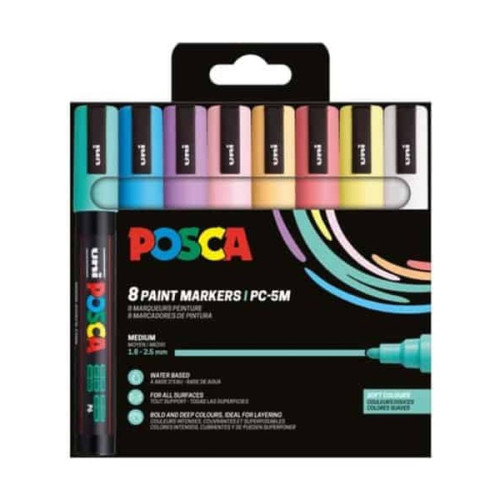 POSCA - PC-5M Markers - Set of 8 - Retro Edition
