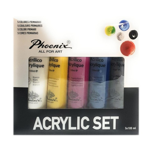 Phoenix - Acrylic Pack - Primary Colours - 5x100ml
